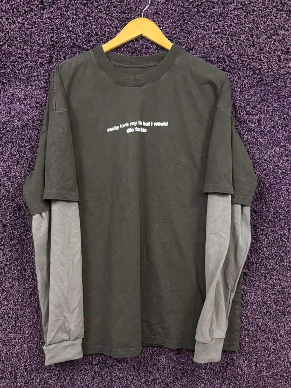 Syd Die For This Album Lyric Soul Pop Layered Long Sleeve XL